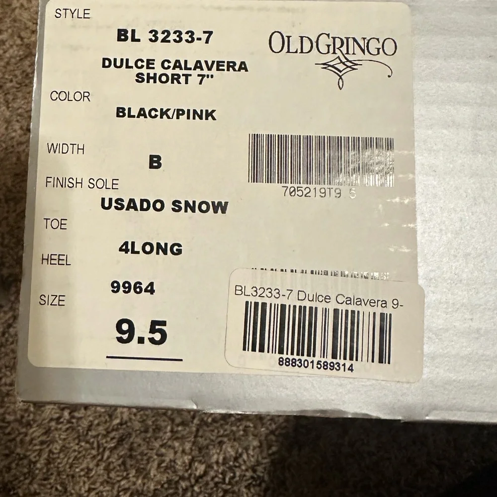 Old Gringo Pink and Black Skull Embroidered Boots - Picture 4 of 4